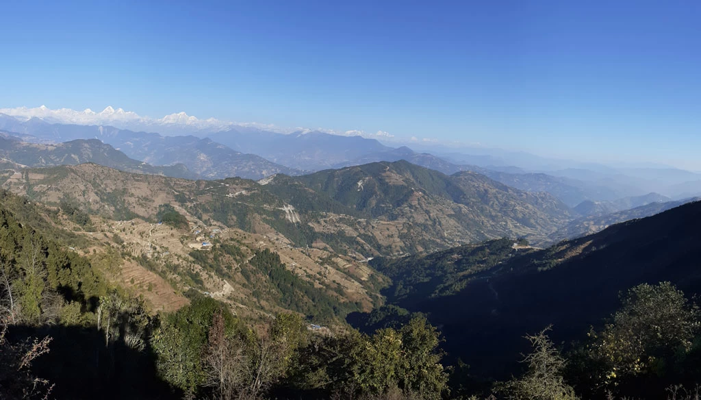 A beautiful mountains views as captured during the day tour to Namobuddha.