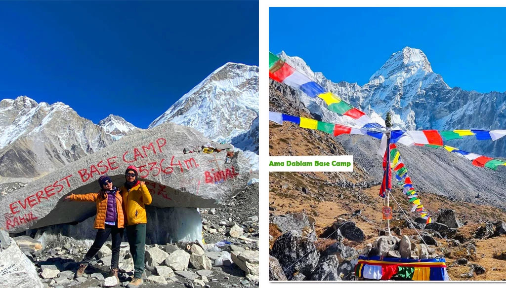 everest and amadablam base camp