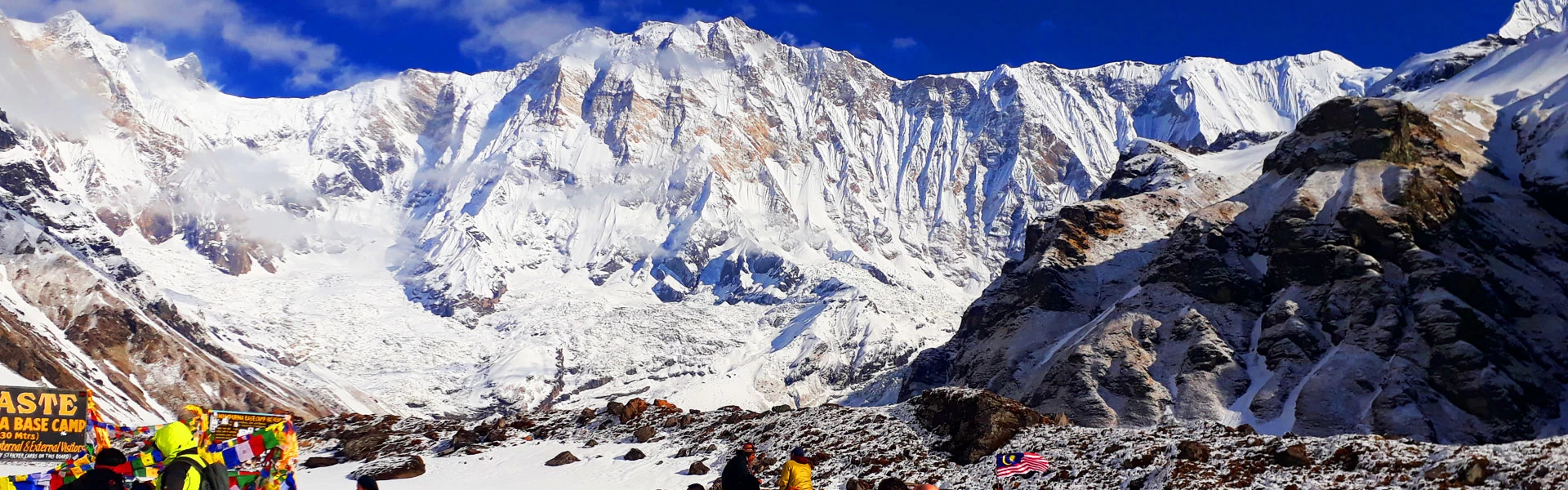 People are gathering from different country to observe morning view of the mountains at Annapurna Base camp.