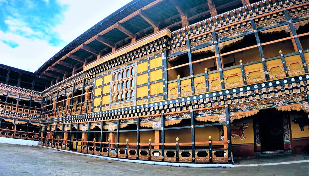 Amazing wooden Craftmanship inside the monastery is pictured during the tour in Bhutan.