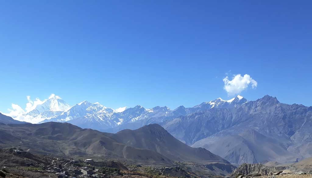 Beautiful Mountain view on Jeep safari Pilgrimage tour to Jomsom Muktinath.