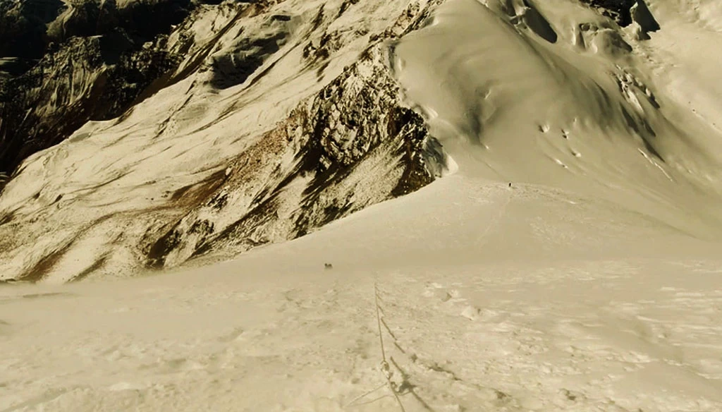 we went through a vertical section before reaching the summit of Chulu far east peak