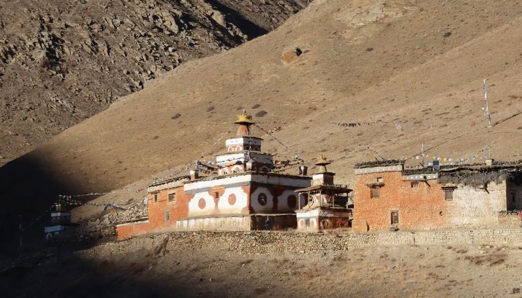 Dho Tarap Monastery is perched on the hill above the village.