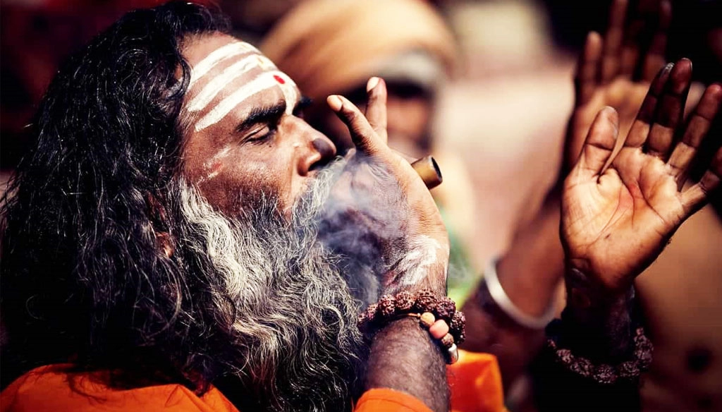 Sadhu Smoking in Pashupatinath Temple