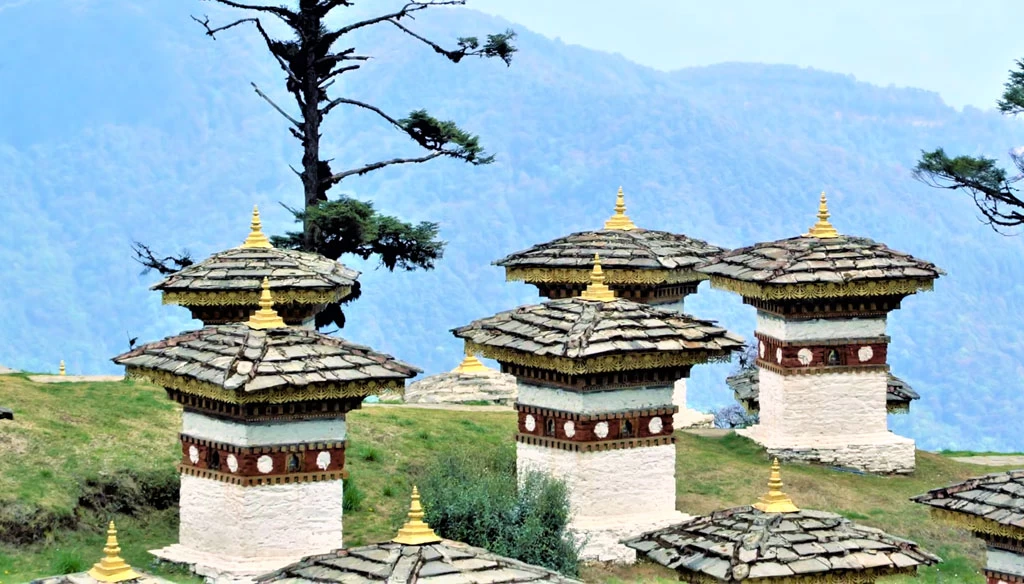 Some memorial of 108 memorials of Bhutan.