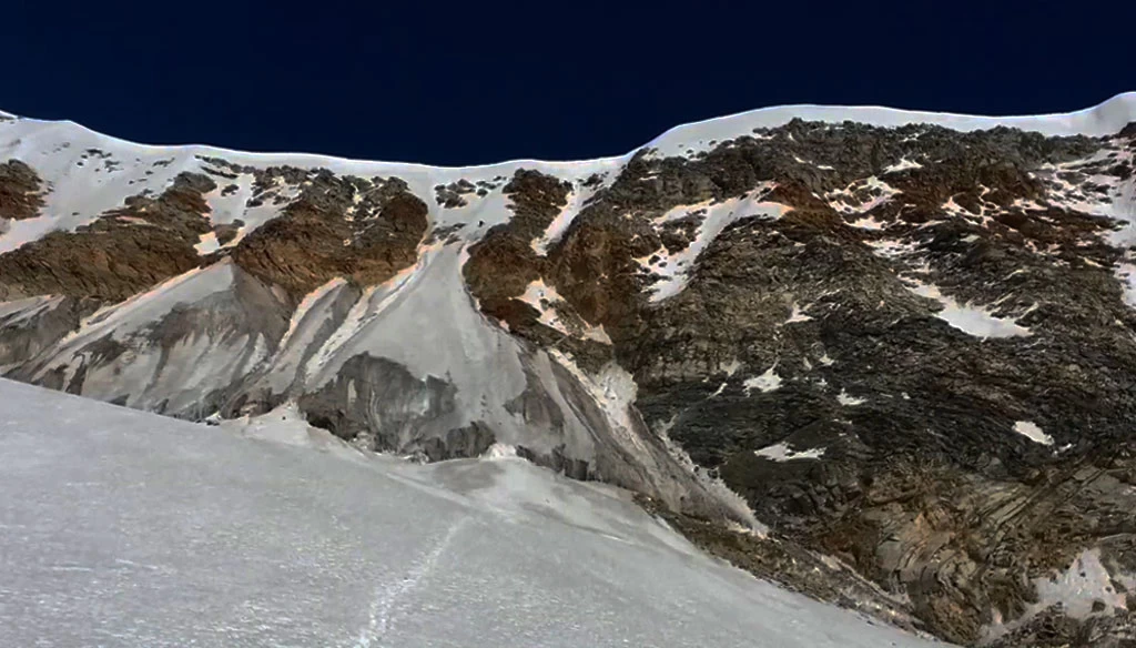 The vertical section is on the sight during our Tent Peak climbing in Annapurna