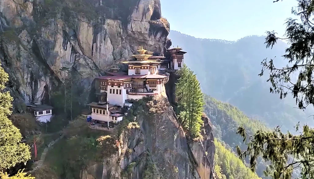 The Famous Tiger Nest Monastery as pictured during the Bhutan tour.