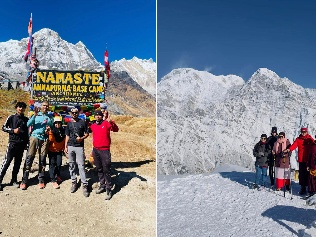 on the top of Mardi Himal and Annapurna Base Camp