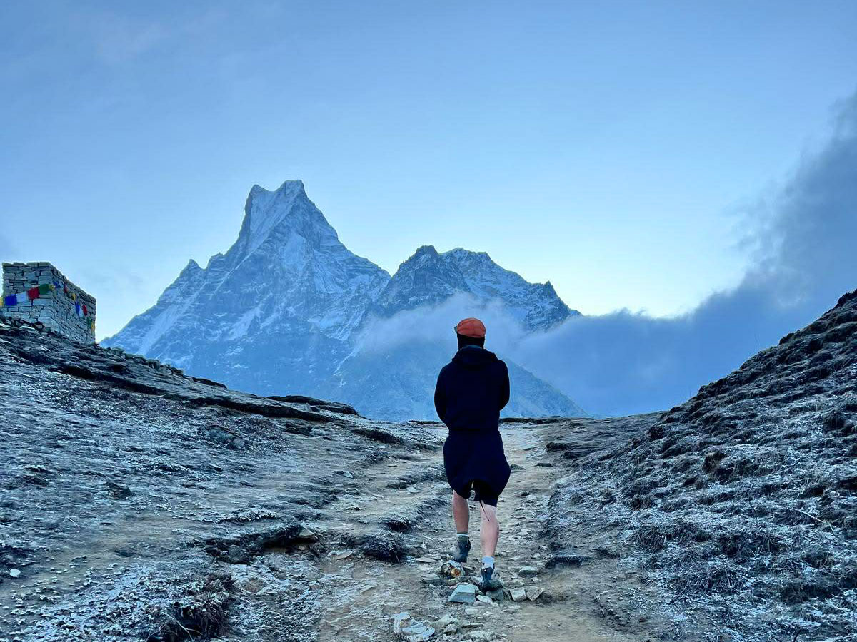 Traveller is on the way to Mardi Himal View Point