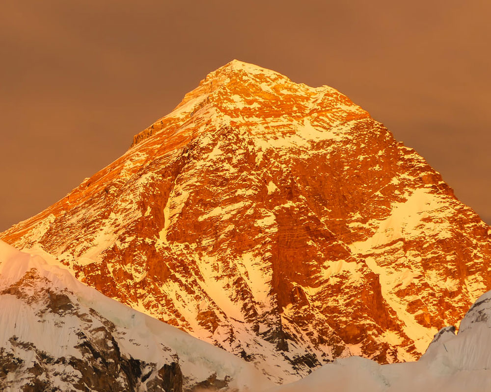 Mount Everest during sunset