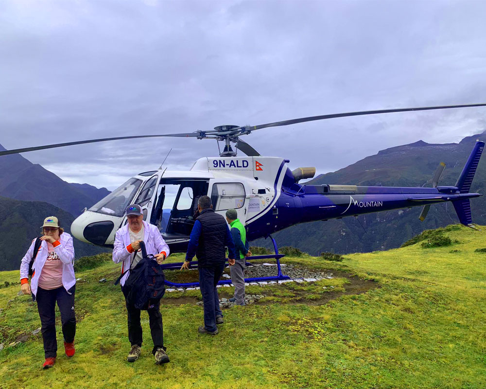 helicopter at everest view hotel