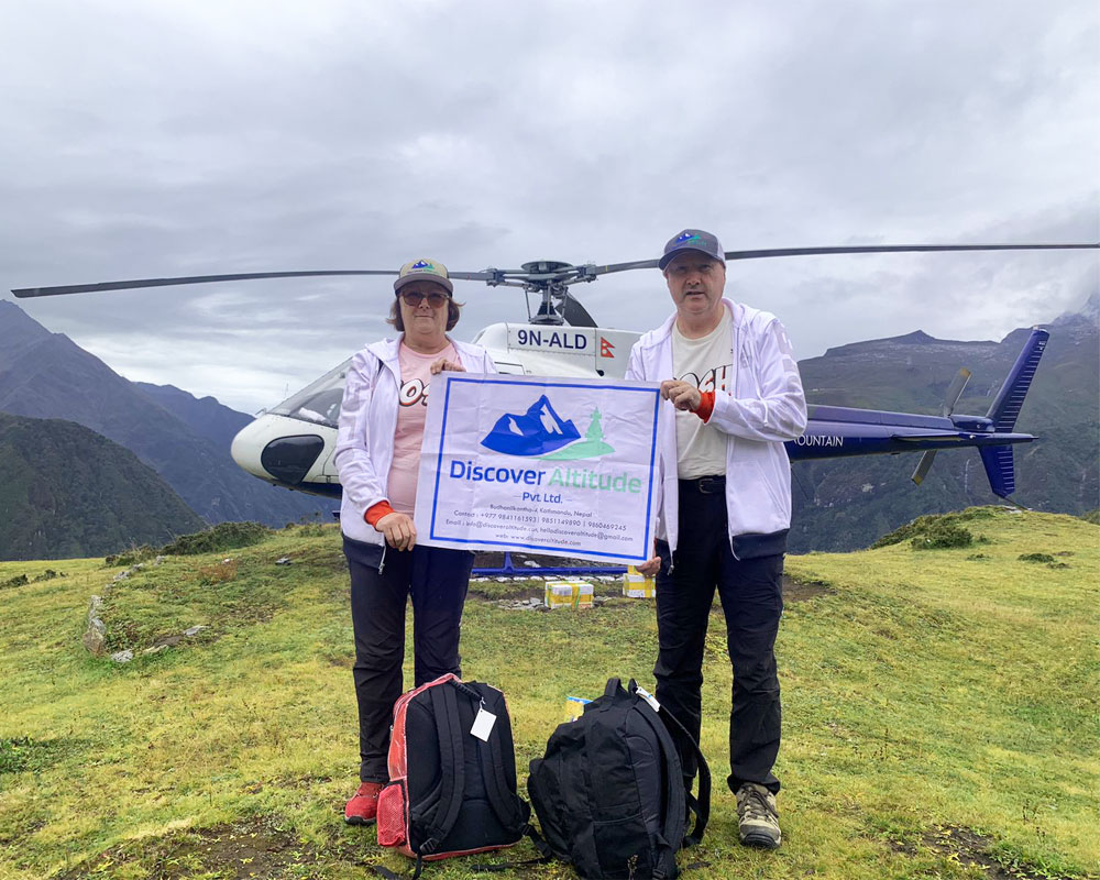 heli landing at everest view hotel