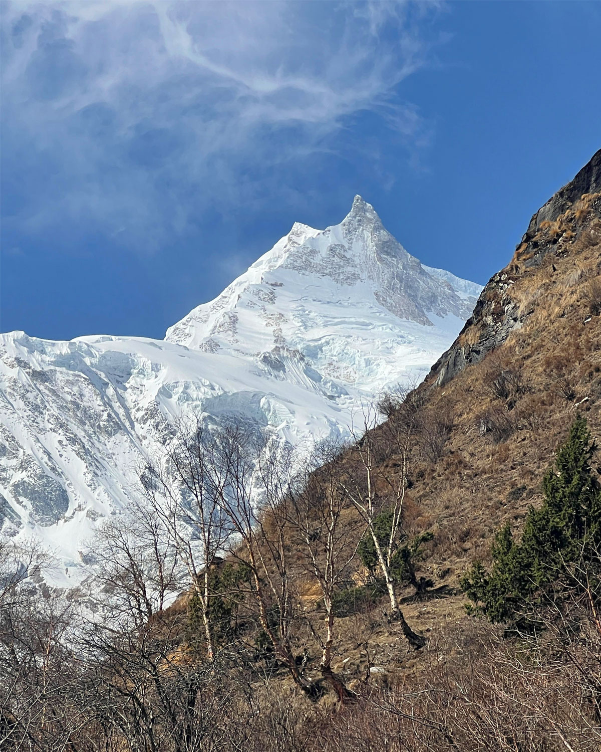 mount manaslu view from Namrung
