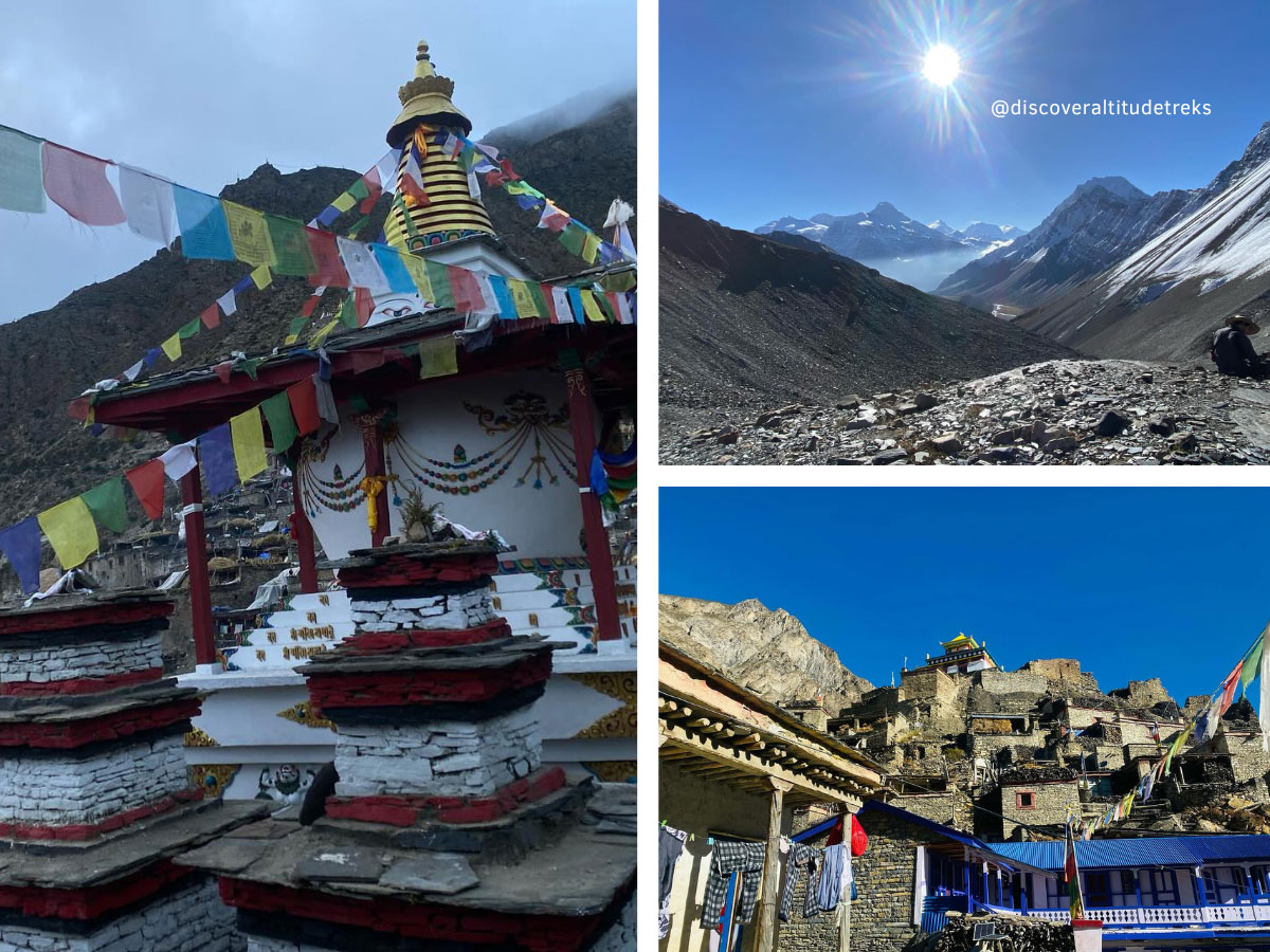 chortens during trek