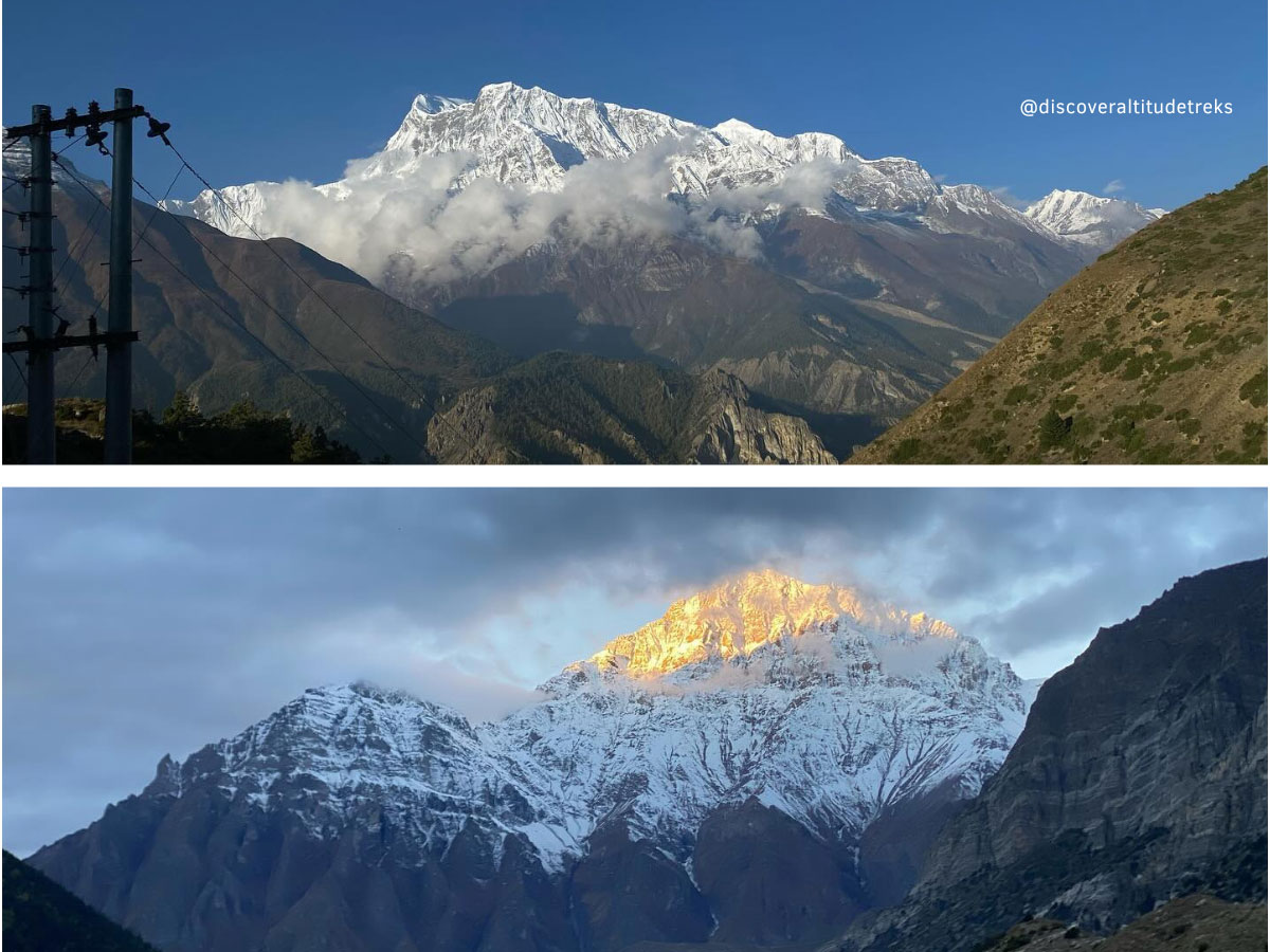 mountains during nar phu trek