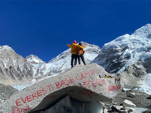 Couple at Everest Base Camp