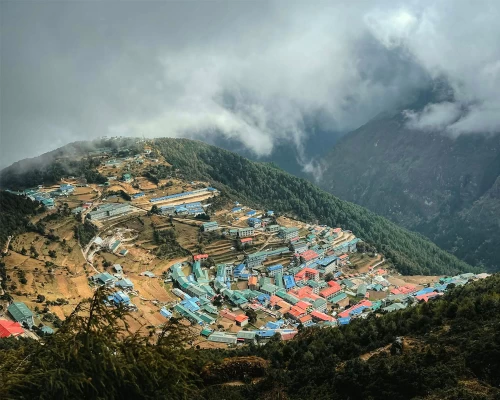Aerial View Of Namche Bazaar
