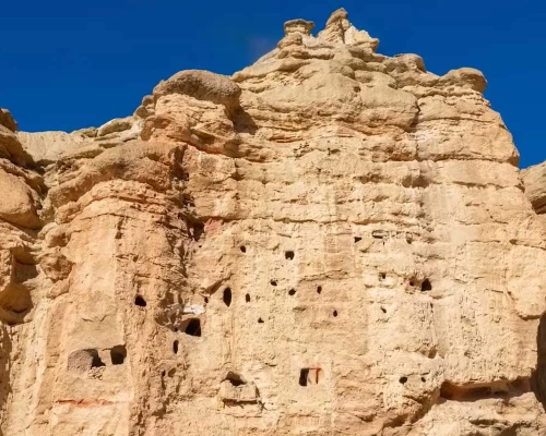 Caves In Chhoser As Seen Detour From Upper Mustang.