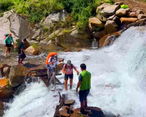 Crossing River During Post Monsoon