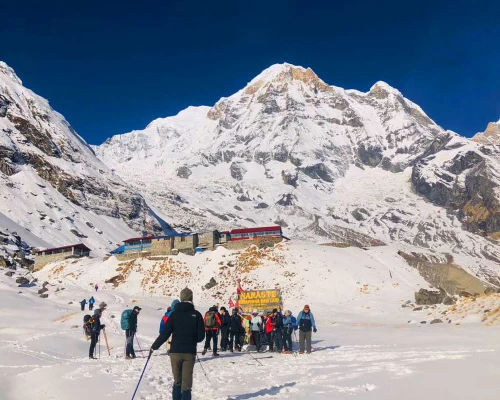 Crowd At Annapurna Base Camp