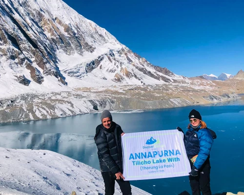 Discover Altitude Banner At Tilicho Lake
