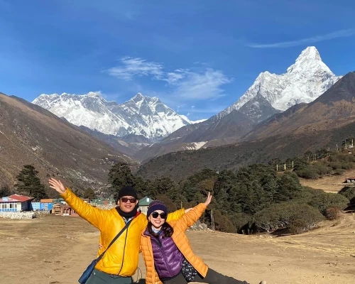 Happy Guest Enjoying With Mountain Views