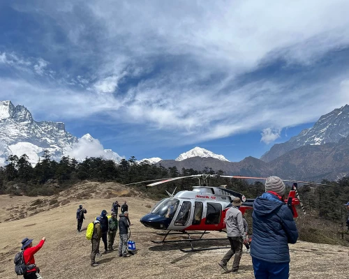 Heli Landed At Everest View Hotel