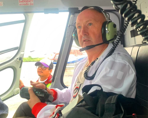Inside Helicopter