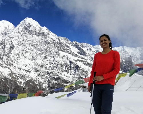 lady at mardi base camp