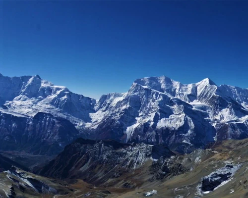 Mount Annapurna Ii, Iii, Iv, Is Captured Almost From The Summit Of Chulu Far East Peak.