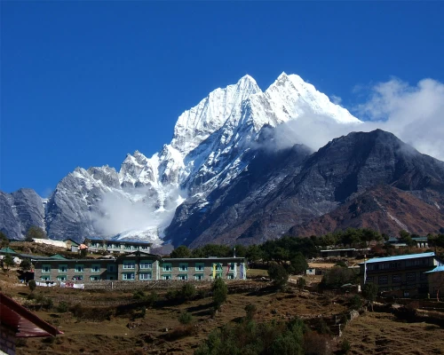 Mount Thamserkhu From Namche Bazaar