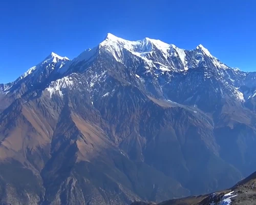 Nilgiri Mountain Range As Captured On The Day Descend From Dhampus Pass During The Dhaulagiri Circuit Trekking.