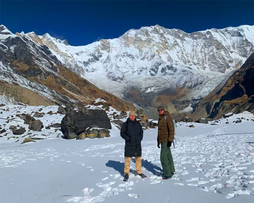 Our Clients Enjoying With Photograph At Base Camp