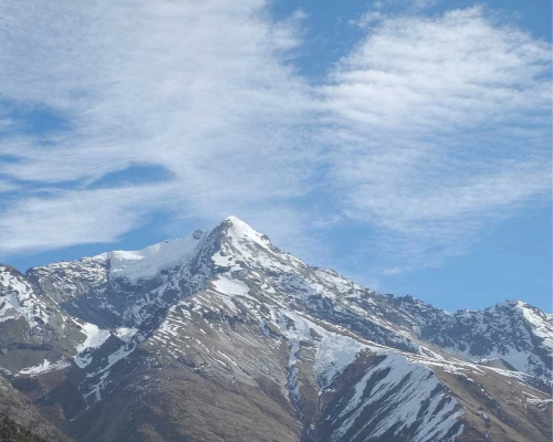Pisang Peak Stands Tall Above Pisang Village.