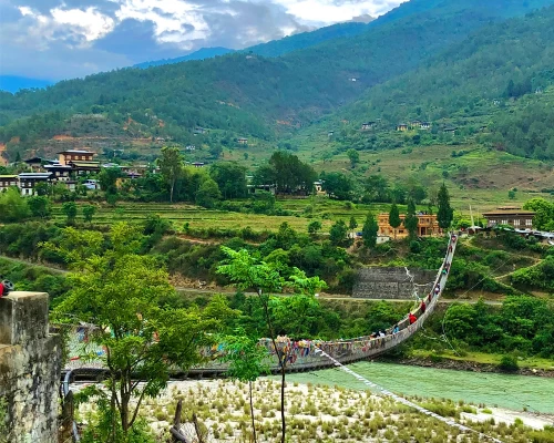 Suspension Bridge In Bhutan