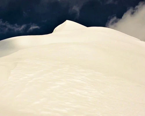 The Shiny Glacier Enroute To The Summit Of Chulu Far East Peak.