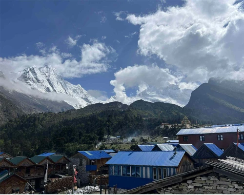 Village And Tea Houses During Manaslu Trek