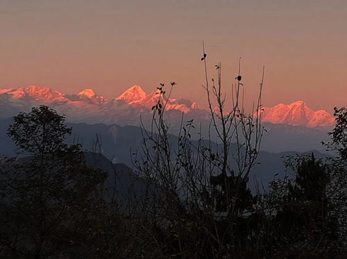 a beautiful sunset view during our nagarkot chisapani hike
